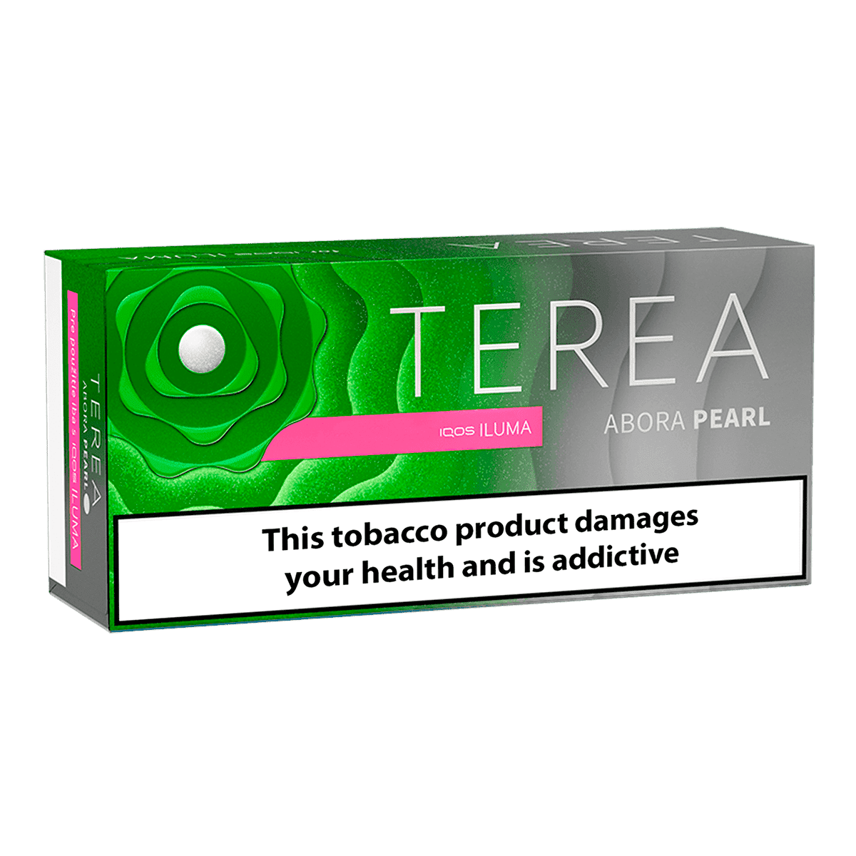 TEREA Abora Pearl pack — Bold toasted tobacco with malt, plus a capsule.
