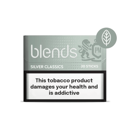 BLENDS Silver Classics pack of heated tobacco sticks on white background