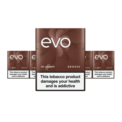 EVO Bronze pack of heated tobacco sticks on white background