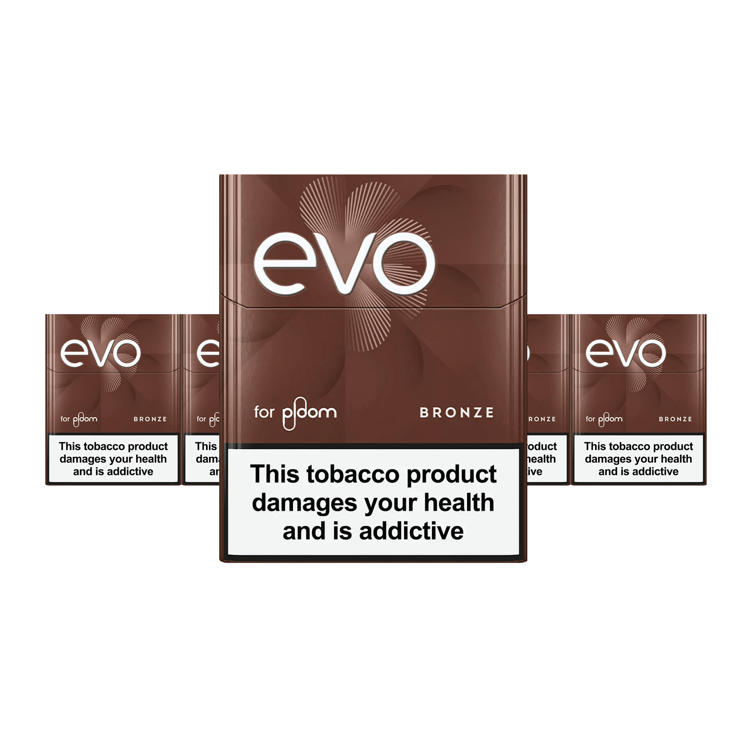 EVO Bronze pack of heated tobacco sticks on white background