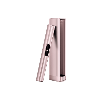 glo Hilo Plus Coral heated tobacco device, front view on white background
