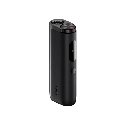 glo Hyper PRO Obsidian Black heated tobacco device, front view on white background