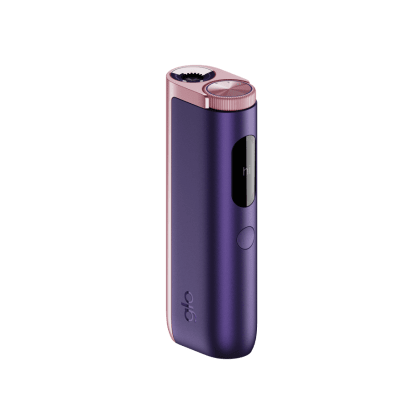 glo Hyper PRO Purple Sapphire heated tobacco device, front view on white background
