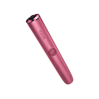 IQOS ILUMA Holder Sunset Red heated tobacco device, front view on white background