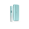 IQOS ILUMA i PRIME Breeze Blue heated tobacco device for TEREA sticks, front view on white background