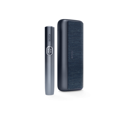 IQOS ILUMA i PRIME Midnight Black heated tobacco device for TEREA sticks, front view on white background