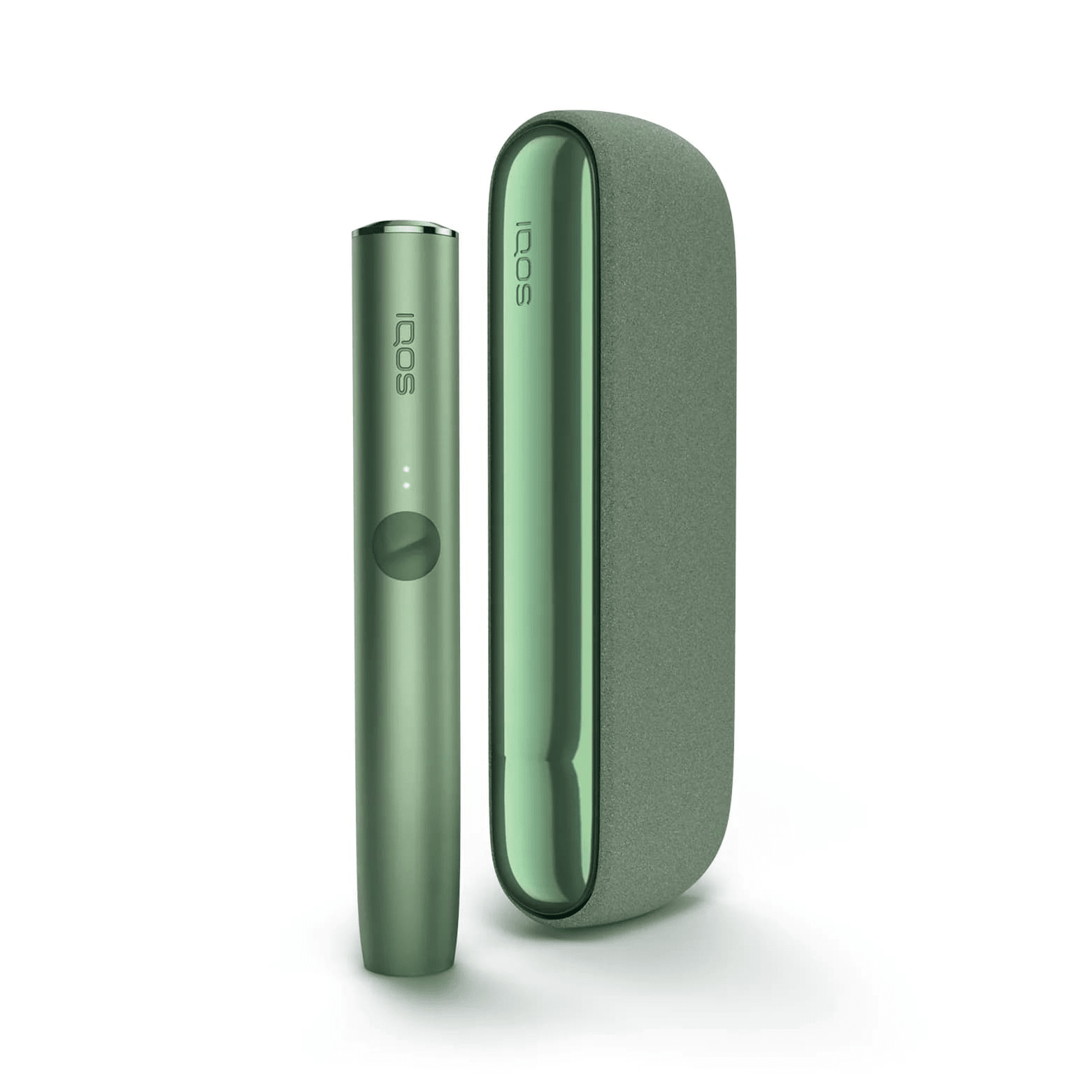 IQOS ILUMA Kit Moss Green heated tobacco device, front view on white background