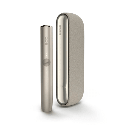 IQOS ILUMA Kit Pebble Beige heated tobacco device, front view on white background