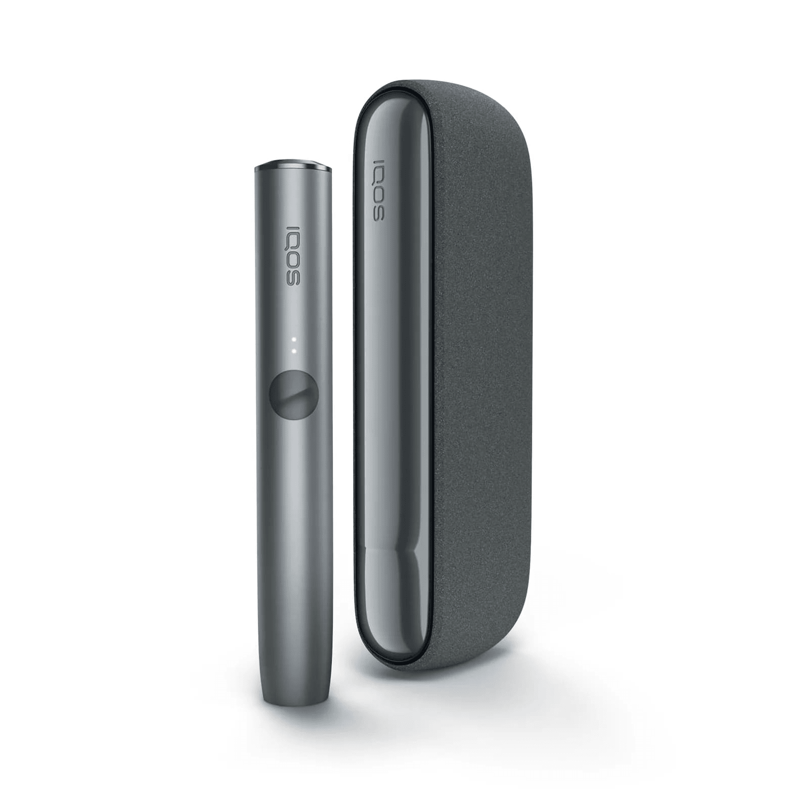 IQOS ILUMA Kit Pebble Grey heated tobacco device, front view on white background