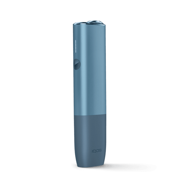 IQOS ILUMA ONE Kit Azure Blue heated tobacco device, front view on white background