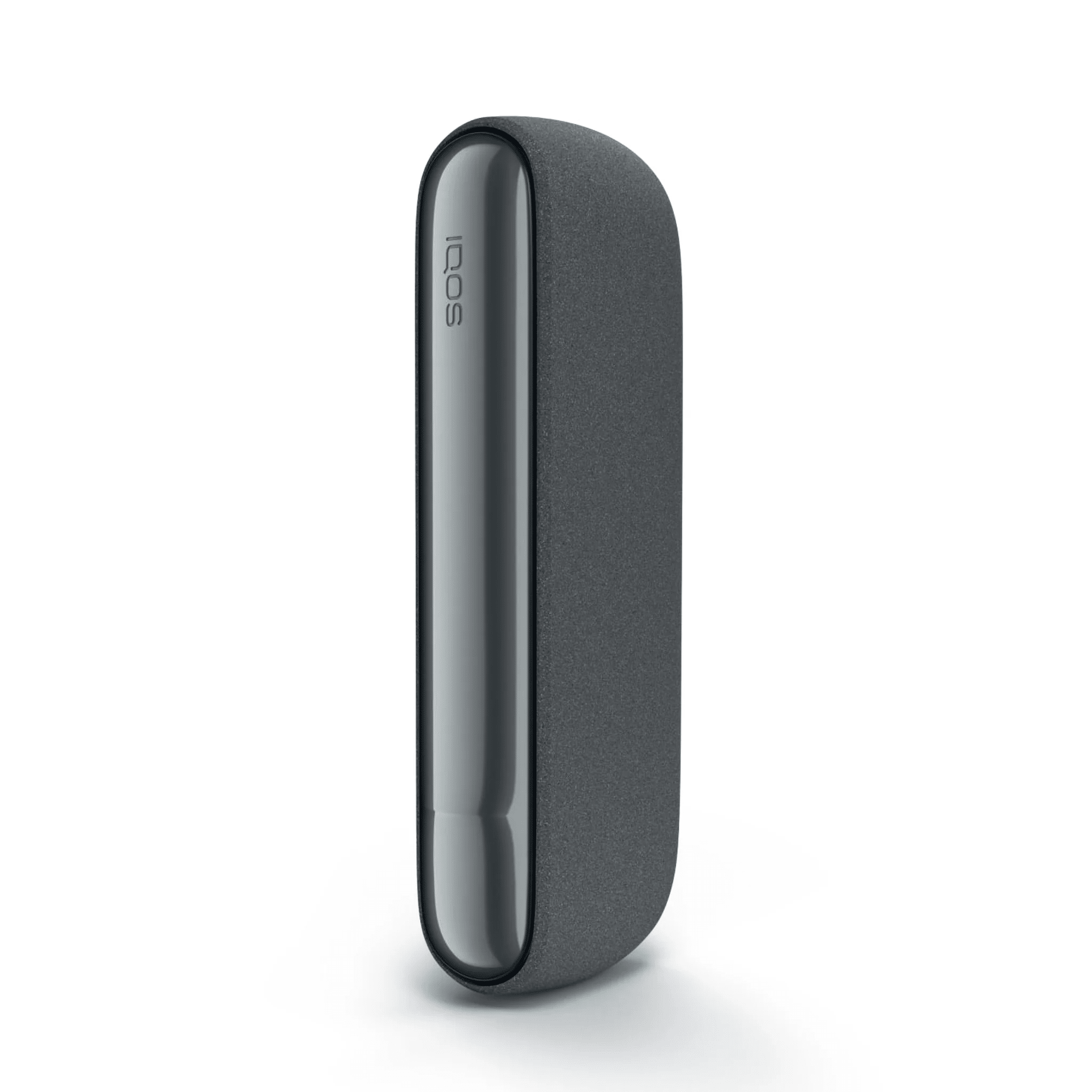 IQOS ILUMA Pocket Charger Pebble Grey heated tobacco device, front view on white background