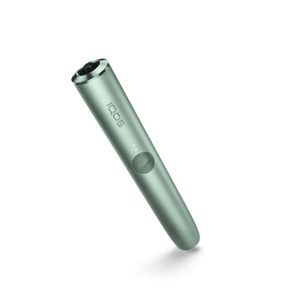 IQOS ILUMA PRIME Holder Jade Green heated tobacco device, front view on white background