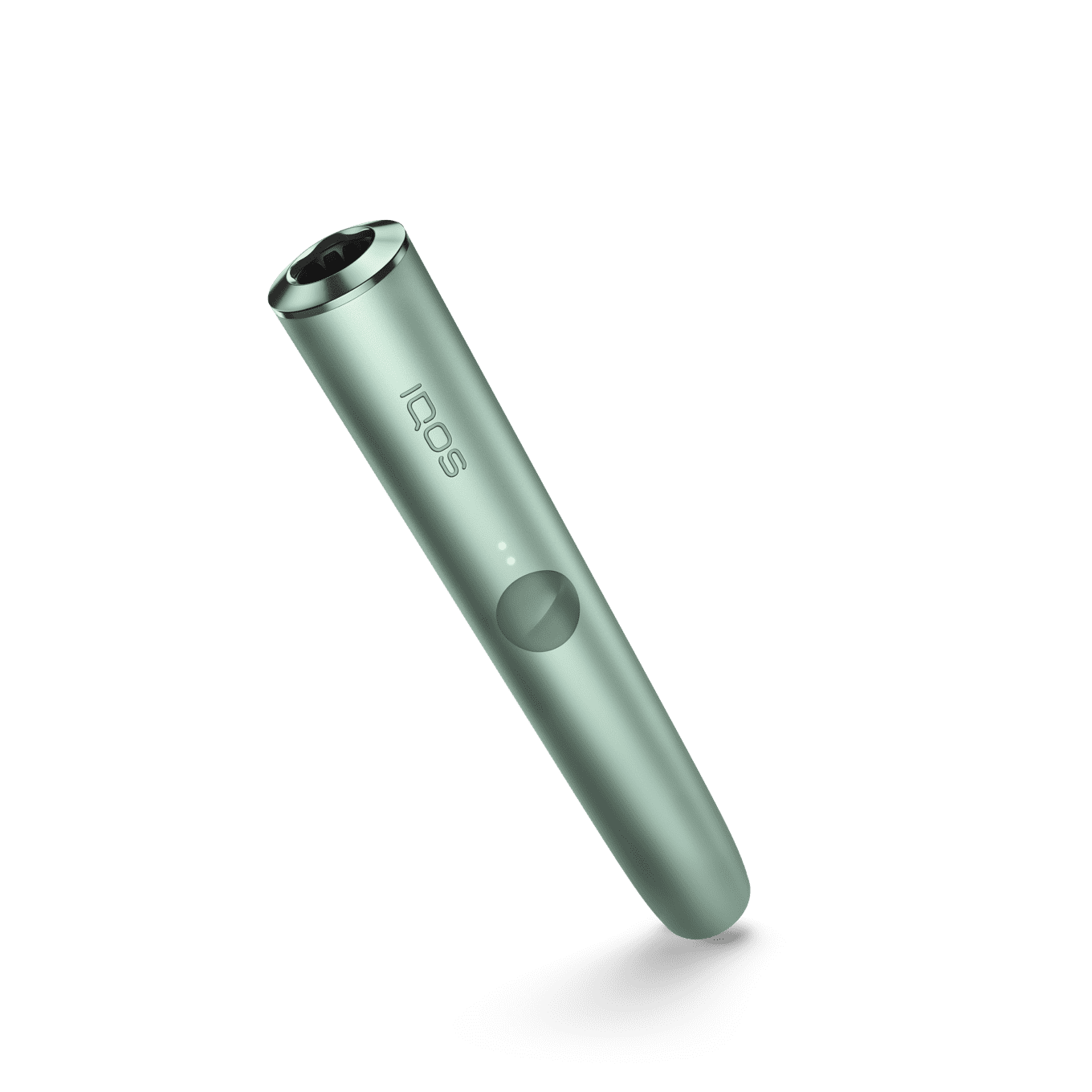IQOS ILUMA PRIME Holder Jade Green heated tobacco device, front view on white background