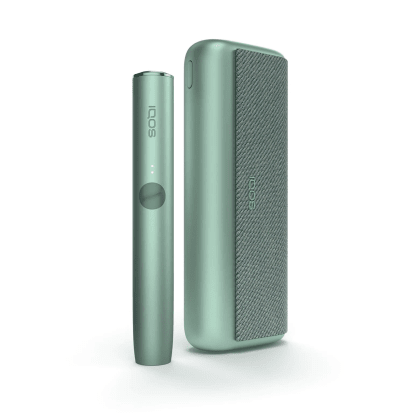 IQOS ILUMA PRIME Kit Jade Green heated tobacco device, front view on white background
