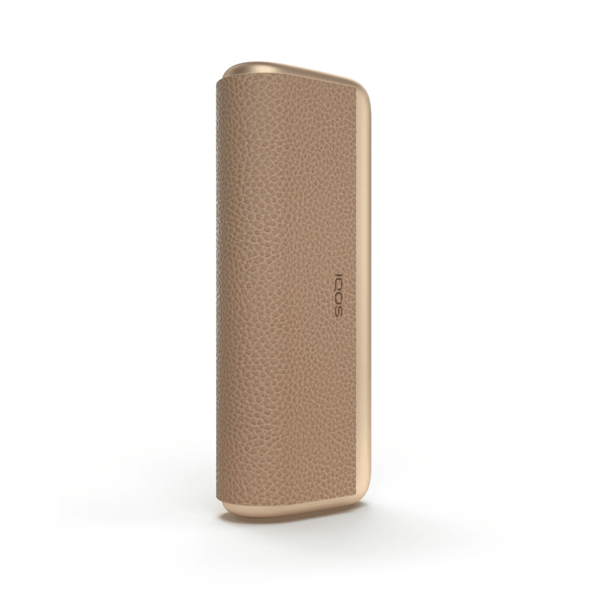 IQOS ILUMA PRIME Pocket Charger Golden Khaki heated tobacco device, front view on white background
