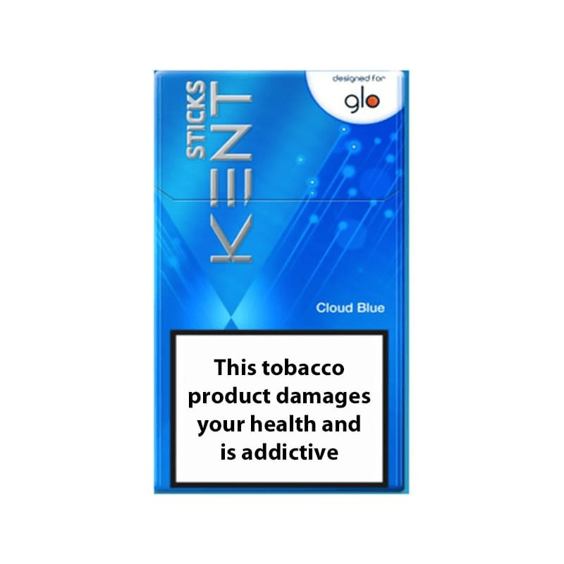 Kent Cloud Blue pack of heated tobacco sticks on white background