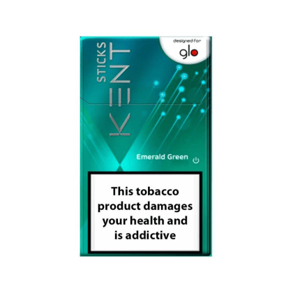 Kent Emerald Green pack of heated tobacco sticks on white background