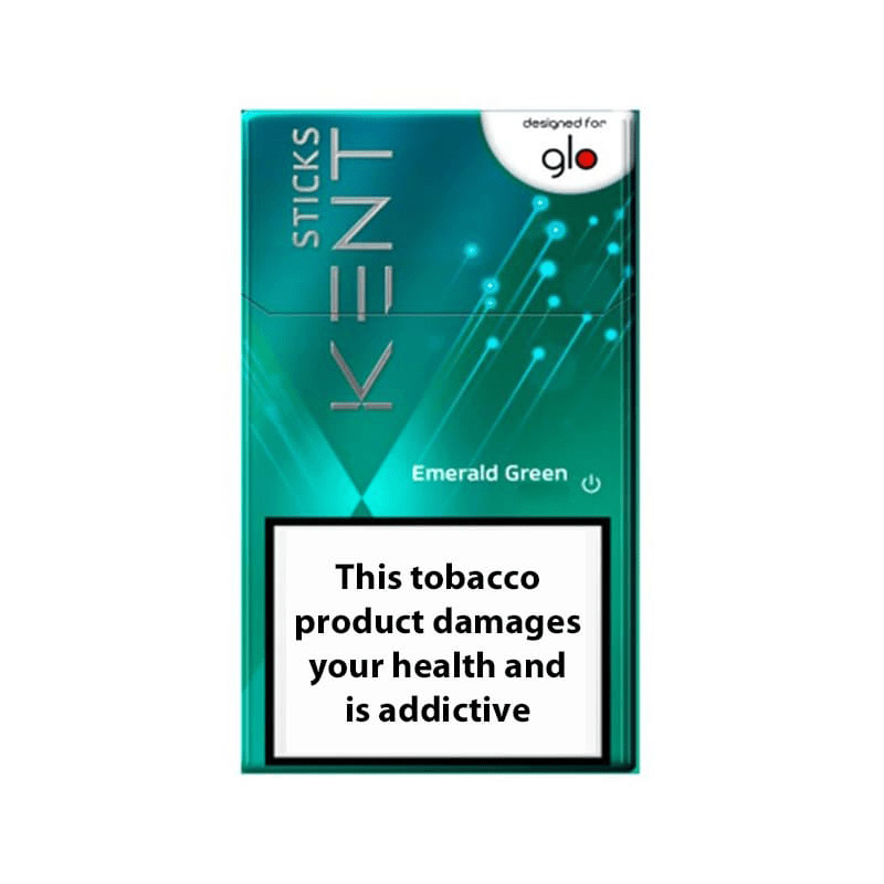 Kent Emerald Green pack of heated tobacco sticks on white background
