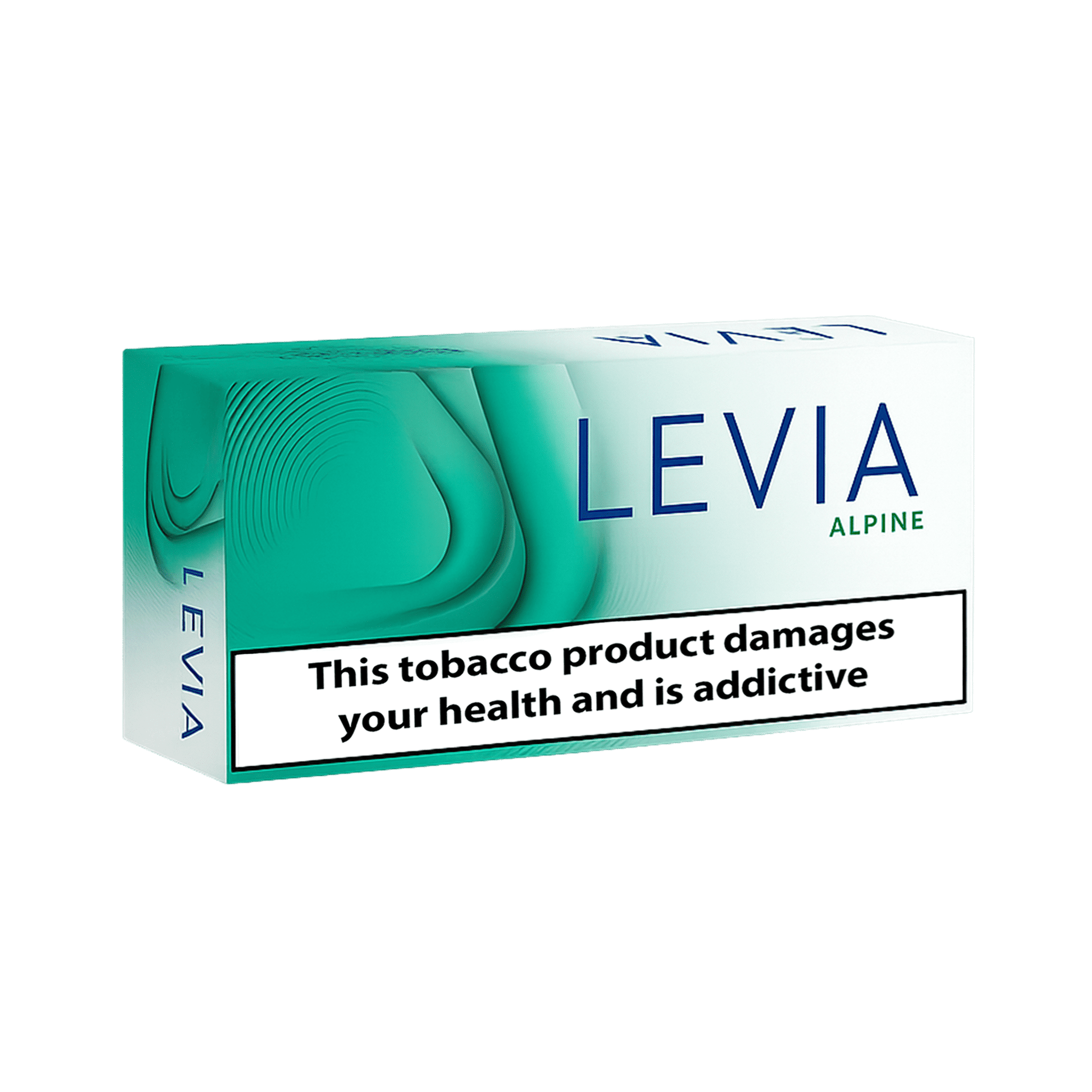 LEVIA Alpine pack of heated tobacco sticks on white background