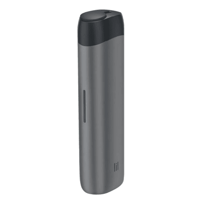 Lil SOLID Ez - Black heated tobacco device, front view on white background