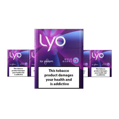 LYO Wild Berry pack of heated tobacco sticks on white background