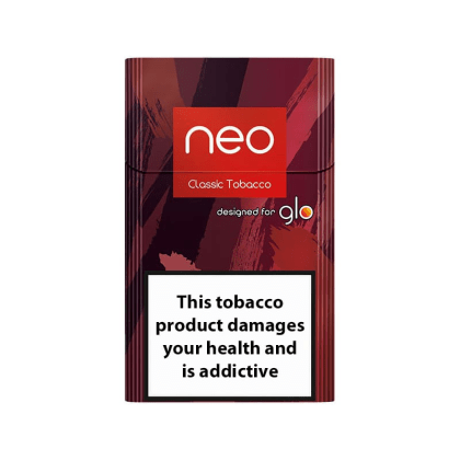 NEO Classic Tobacco pack of heated tobacco sticks on white background