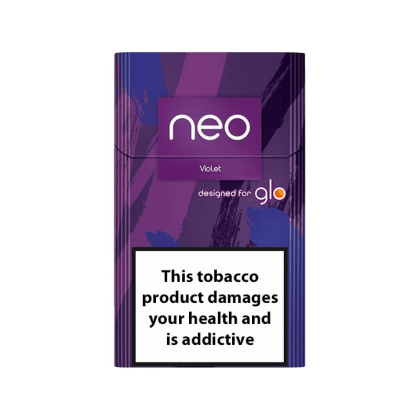 NEO Violet pack of heated tobacco sticks on white background
