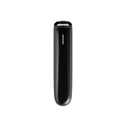 Ploom AURA Jet Black heated tobacco device, front view on white background
