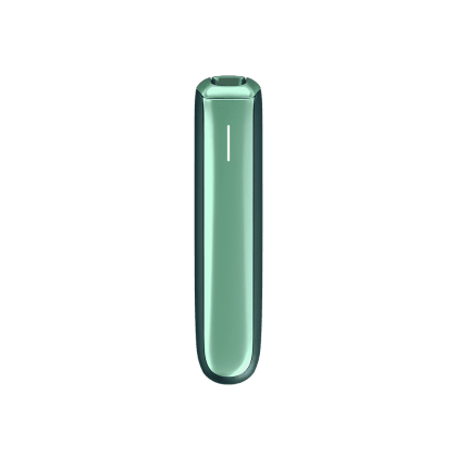 Ploom AURA Teal Electric Pop heated tobacco device, front view on white background