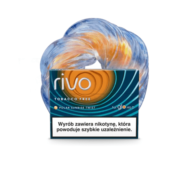 RIVO Polar Sunrise Twist pack of heated tobacco sticks on white background