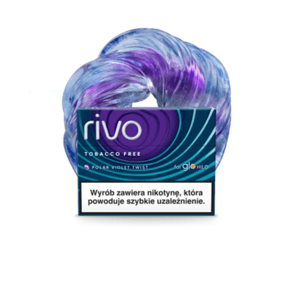 RIVO Polar Violet Twist pack of heated tobacco sticks on white background