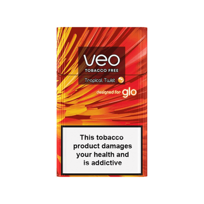 VEO Tropical Twist pack of heated tobacco sticks on white background