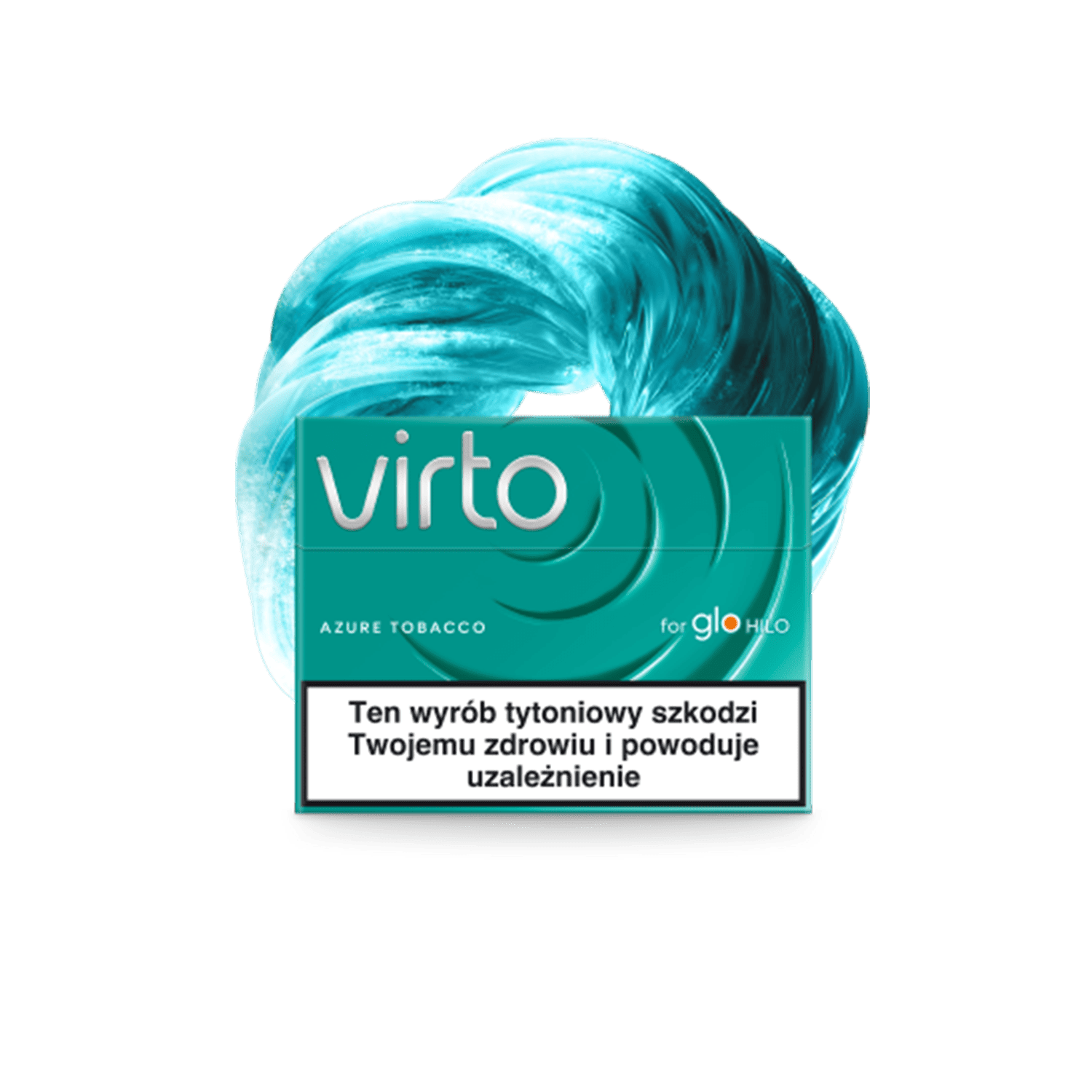 VIRTO Azure Tobacco pack of heated tobacco sticks on white background