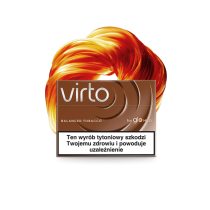 VIRTO Balanced Tobacco pack of heated tobacco sticks on white background