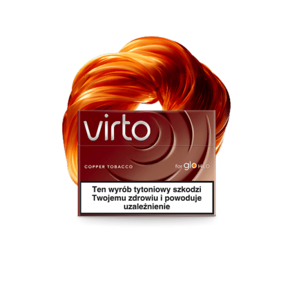 VIRTO Copper Tobacco pack of heated tobacco sticks on white background